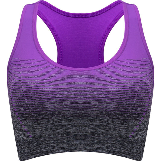 1pc/2pcs/3pcsMedium Support Two Tone Racer Back Sports Bra, Fitness Workout Running Yoga Bra